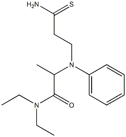 2-[(2-carbamothioylethyl)(phenyl)amino]-N,N-diethylpropanamide Struktur