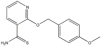 2-[(4-methoxyphenyl)methoxy]pyridine-3-carbothioamide Struktur