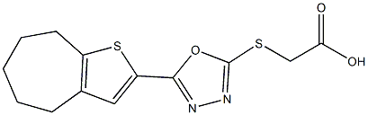 2-[(5-{4H,5H,6H,7H,8H-cyclohepta[b]thiophen-2-yl}-1,3,4-oxadiazol-2-yl)sulfanyl]acetic acid 结构式