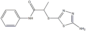 2-[(5-amino-1,3,4-thiadiazol-2-yl)sulfanyl]-N-phenylpropanamide Structure