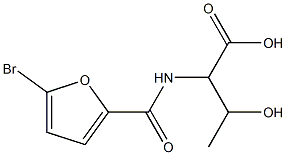 2-[(5-bromo-2-furoyl)amino]-3-hydroxybutanoic acid 化学構造式