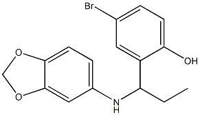 2-[1-(2H-1,3-benzodioxol-5-ylamino)propyl]-4-bromophenol Struktur