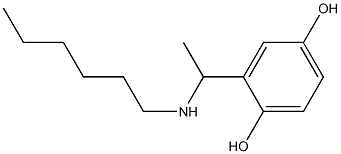 2-[1-(hexylamino)ethyl]benzene-1,4-diol Structure