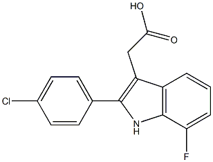 2-[2-(4-chlorophenyl)-7-fluoro-1H-indol-3-yl]acetic acid Structure