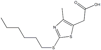 2-[2-(hexylsulfanyl)-4-methyl-1,3-thiazol-5-yl]acetic acid Structure