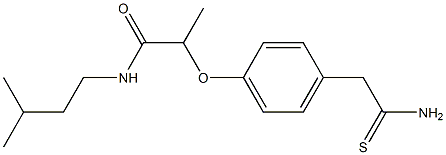 2-[4-(carbamothioylmethyl)phenoxy]-N-(3-methylbutyl)propanamide Struktur