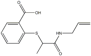 2-{[1-(prop-2-en-1-ylcarbamoyl)ethyl]sulfanyl}benzoic acid Struktur