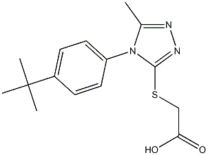 2-{[4-(4-tert-butylphenyl)-5-methyl-4H-1,2,4-triazol-3-yl]sulfanyl}acetic acid Struktur