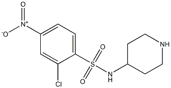 2-chloro-4-nitro-N-(piperidin-4-yl)benzene-1-sulfonamide 结构式