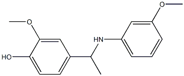 2-methoxy-4-{1-[(3-methoxyphenyl)amino]ethyl}phenol Structure