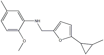2-methoxy-5-methyl-N-{[5-(2-methylcyclopropyl)furan-2-yl]methyl}aniline