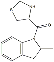 2-methyl-1-(1,3-thiazolidin-4-ylcarbonyl)indoline,,结构式