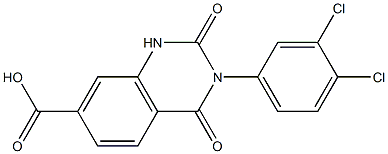 3-(3,4-dichlorophenyl)-2,4-dioxo-1,2,3,4-tetrahydroquinazoline-7-carboxylic acid Struktur