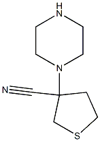 3-(piperazin-1-yl)thiolane-3-carbonitrile Structure