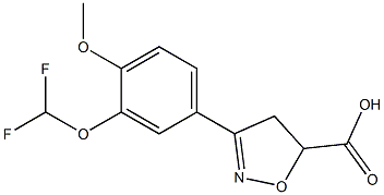 3-[3-(difluoromethoxy)-4-methoxyphenyl]-4,5-dihydro-1,2-oxazole-5-carboxylic acid,,结构式