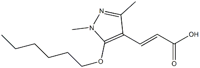 3-[5-(hexyloxy)-1,3-dimethyl-1H-pyrazol-4-yl]prop-2-enoic acid 结构式
