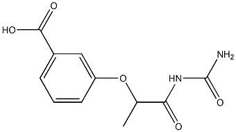 3-{[1-(carbamoylamino)-1-oxopropan-2-yl]oxy}benzoic acid Struktur