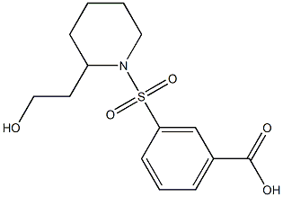 3-{[2-(2-hydroxyethyl)piperidine-1-]sulfonyl}benzoic acid|