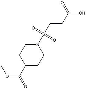 3-{[4-(methoxycarbonyl)piperidine-1-]sulfonyl}propanoic acid Struktur