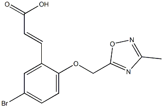 3-{5-bromo-2-[(3-methyl-1,2,4-oxadiazol-5-yl)methoxy]phenyl}prop-2-enoic acid,,结构式
