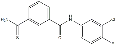 3-carbamothioyl-N-(3-chloro-4-fluorophenyl)benzamide Struktur