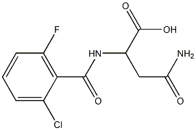 3-carbamoyl-2-[(2-chloro-6-fluorophenyl)formamido]propanoic acid Struktur