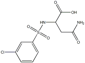 3-carbamoyl-2-[(3-chlorobenzene)sulfonamido]propanoic acid Structure