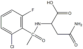3-carbamoyl-2-[1-(2-chloro-6-fluorophenyl)acetamido]propanoic acid Struktur