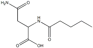 3-carbamoyl-2-pentanamidopropanoic acid Struktur