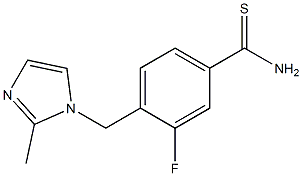 3-fluoro-4-[(2-methyl-1H-imidazol-1-yl)methyl]benzenecarbothioamide