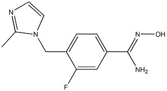 3-fluoro-N'-hydroxy-4-[(2-methyl-1H-imidazol-1-yl)methyl]benzenecarboximidamide Struktur
