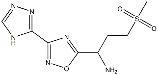 3-methanesulfonyl-1-[3-(4H-1,2,4-triazol-3-yl)-1,2,4-oxadiazol-5-yl]propan-1-amine 结构式