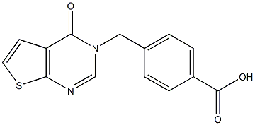 4-({4-oxo-3H,4H-thieno[2,3-d]pyrimidin-3-yl}methyl)benzoic acid Struktur