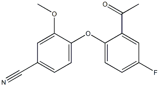 4-(2-acetyl-4-fluorophenoxy)-3-methoxybenzonitrile Struktur