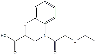 4-(2-ethoxyacetyl)-3,4-dihydro-2H-1,4-benzoxazine-2-carboxylic acid Struktur