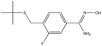 4-[(tert-butylsulfanyl)methyl]-3-fluoro-N'-hydroxybenzene-1-carboximidamide Structure