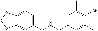 4-{[(2H-1,3-benzodioxol-5-ylmethyl)amino]methyl}-2,6-dimethylphenol Struktur