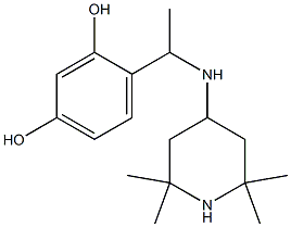 4-{1-[(2,2,6,6-tetramethylpiperidin-4-yl)amino]ethyl}benzene-1,3-diol 结构式