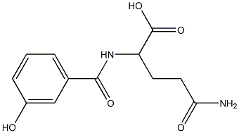4-carbamoyl-2-[(3-hydroxyphenyl)formamido]butanoic acid Struktur