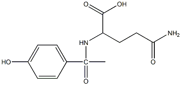 4-carbamoyl-2-[1-(4-hydroxyphenyl)acetamido]butanoic acid Struktur