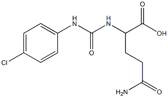 4-carbamoyl-2-{[(4-chlorophenyl)carbamoyl]amino}butanoic acid Struktur
