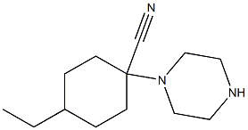 4-ethyl-1-(piperazin-1-yl)cyclohexane-1-carbonitrile Structure