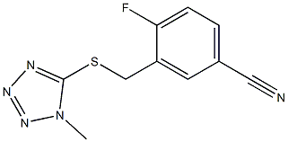 4-fluoro-3-{[(1-methyl-1H-1,2,3,4-tetrazol-5-yl)sulfanyl]methyl}benzonitrile 化学構造式