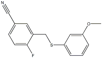 4-fluoro-3-{[(3-methoxyphenyl)sulfanyl]methyl}benzonitrile 结构式
