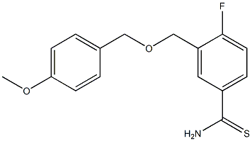  4-fluoro-3-{[(4-methoxyphenyl)methoxy]methyl}benzene-1-carbothioamide