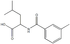 4-methyl-2-[(3-methylbenzoyl)amino]pentanoic acid 结构式