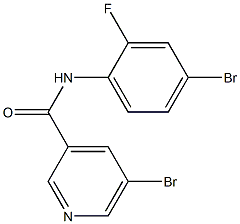 5-bromo-N-(4-bromo-2-fluorophenyl)pyridine-3-carboxamide Struktur