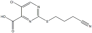 5-chloro-2-[(3-cyanopropyl)thio]pyrimidine-4-carboxylic acid Structure