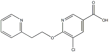 5-chloro-6-[2-(pyridin-2-yl)ethoxy]pyridine-3-carboxylic acid Struktur