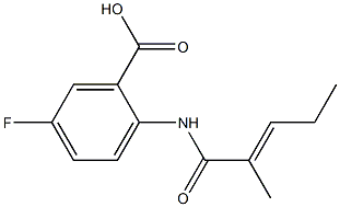 5-fluoro-2-(2-methylpent-2-enamido)benzoic acid Structure
